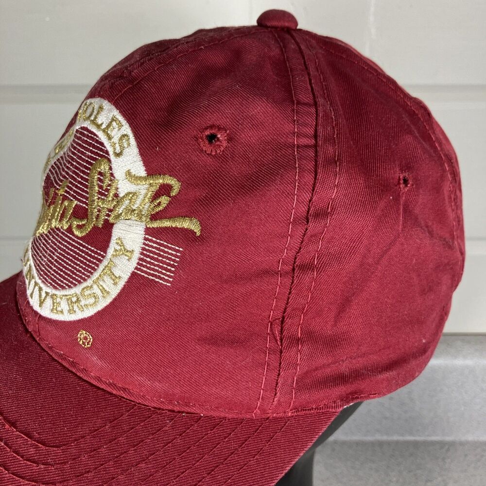 Vtg Retro FSU Hat Cap Spellout Florida State Seminoles Big Logo Noles Snapback - Picture 3 of 12